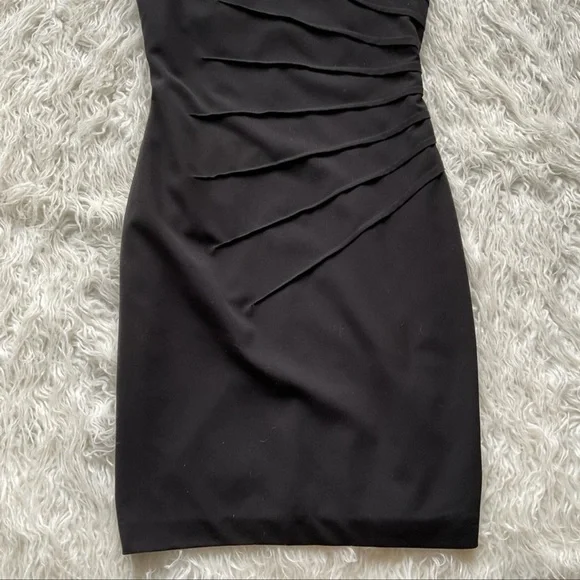 Calvin Klein Sleeveless FullyLined Tailored Dress wSunburst Asymmetrical Pleats - Picture 5 of 6